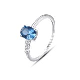 INEL Argint Cu Zirconiu --Blue Topaz Oval Eternity-- ARG398M, Argintboutique