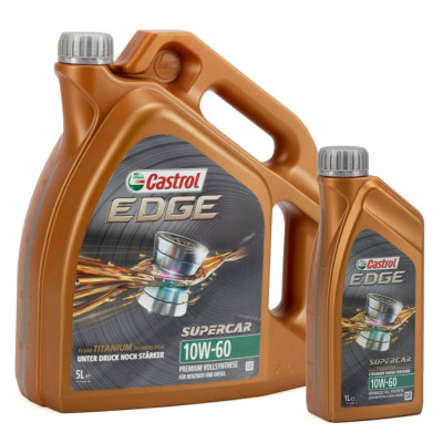 Set Ulei Motor Castrol Edge Titanium FST Supercar 10W-60 5L 1595CE + Ulei Motor Castrol Edge Titanium FST Supercar 10W-60 1L 1595CC foto