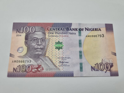 bancnota nigeria 100 n 2014 foto