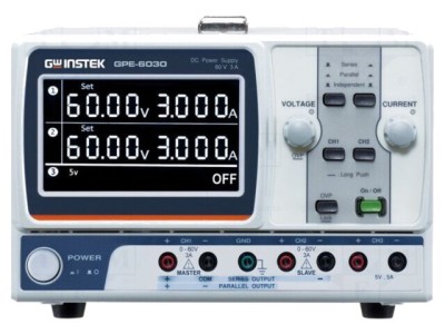 Alimentator laborator liniar multicanal GW INSTEK 0-60VDC 0-3A foto