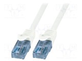 Cablul Patch U/UTP 6a Litat CCA PVC Alb 250mm 26AWG LOGILINK