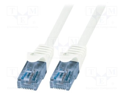 Cablul Patch U/UTP 6a Litat CCA PVC Alb 250mm 26AWG LOGILINK foto