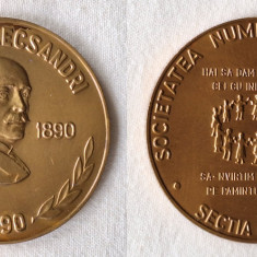 VASILE ALECSANDRI - Societatea Numismatica Romana Sectia Barlad - Medalie 1990