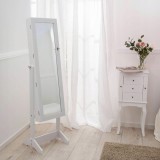 Dulap de toaleta cu oglinda si spatiu de depozitare bijuterii, 35x120cm, alb Household NewTrend