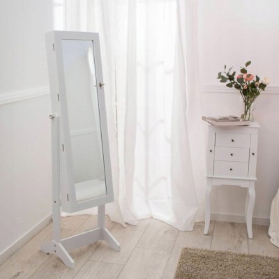 Dulap de toaleta cu oglinda si spatiu de depozitare bijuterii, 41x147cm, alb Household NewTrend foto
