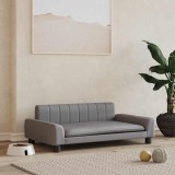 VidaXL Pat de c&acirc;ini, gri, 90x53x30 cm, piele ecologică