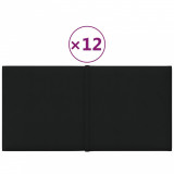 Panouri de perete, 12 buc., negru, 30x15 cm, textil, 0,54 m&sup2;