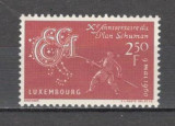 Luxemburg.1960 10 ani Planul Schumann ML.23, Nestampilat