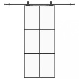 Cumpara ieftin Usa glisanta cu set de feronerie neagra 90x205 cm Sticla ESG