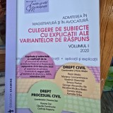 Admiterea in magistratura si avocatura. Culegere de subiecte cu explicatii ale variantelor de raspuns 2020 vol.I
