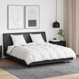vidaXL Duvet Iarna cu Perna 3 pcs Alb Pene de Rață 240x260cm, Set Pilota Dormitor Calduros, Umplutura Puf si Pene