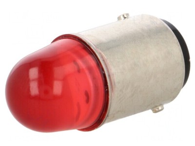 Lampă LED roşie 24V BA15D foto