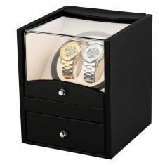 Watch Winder - 2 + 2 Negru Dispozitiv pentru intoarcere ceasuri CF-pu80 foto