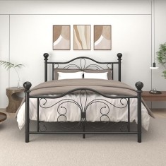 Pat Timeless Metalic 160x200 cm Nuanta Negru Somiera Inclusa MB22