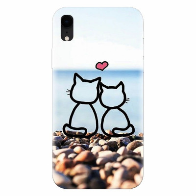 Husa silicon pentru Apple Iphone XR, In Love Cats foto