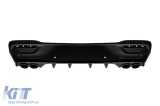 Difuzor tip GLE53 cu capete negre potrivit pentru bara spate A design a Mercedes GLE Coupe C167 2019-2024 cu garnitura neagra Performance AutoTuning