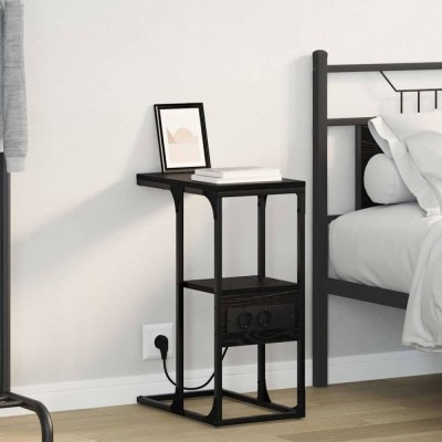 Dulap de noapte Stejar negru 41.5 x 26 x 60.5 cm Lemn compozit foto