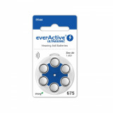 Baterii EverActive Ultrasonic 675 PR44 Zinc-Aer 1,45V Pentru Aparate Auditive Set 6 Baterii