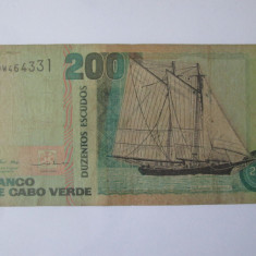 Capul Verde 200 Escudos 1992 bancnota din imagini