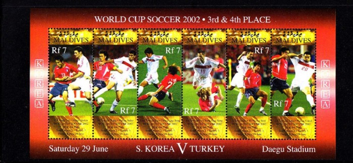 MALDIVES 2002 FOTBAL CAMPIONATUL MONDIAL JAPONIA SI COREEA DE SUD
