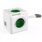 Prelungitor in forma de cub 4 prize 2x USB lungime cablu 1.5m alb/verde Allocacoc