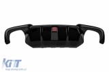 Difuzor tip M Performance Design Design potrivit pentru bara spate M a BMW Seria 5 F10 sedan 2010-2017 cu stop de frana suplimentar, lac negru -oo--oo