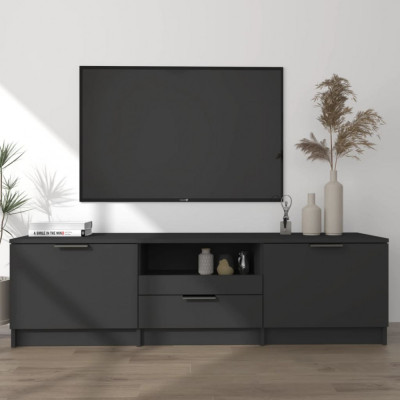 vidaXL Comodă TV, negru, 140x35x40 cm, lemn prelucrat foto