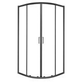 Aruba 90 negru curbat cabină de duș fără tavă