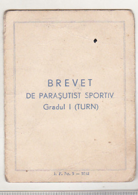 bnk div Brevet de parasutist sportiv Gradul I Turn - 1953 foto