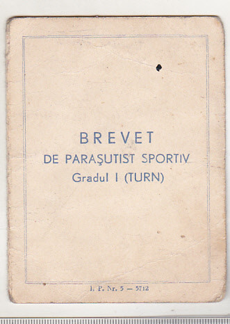 bnk div Brevet de parasutist sportiv Gradul I Turn - 1953