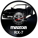 Ceas Perete Vinil Mazda RX-7 JDM Sport Negru 30cm Mecanism Quartz Silentios