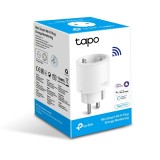PRIZA inteligenta TP-LINK design compact, Schuko x 1, cu monitorizarea energiei, conectare prin Schuko (T), 16 A, programare prin smartph, BT, WiFi, a