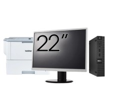 Pachet Calculator Second Hand DELL OptiPlex 9020 Mini PC, Intel Core i5-4590T 2.00GHz, 8GB DDR3, 128GB SSD + Monitor 22 Inch + Imprimanta Brother HL-L