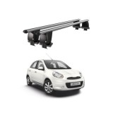 Bare transversale aluminiu pentru Nissan Micra K13 2010-2017, plafon neted