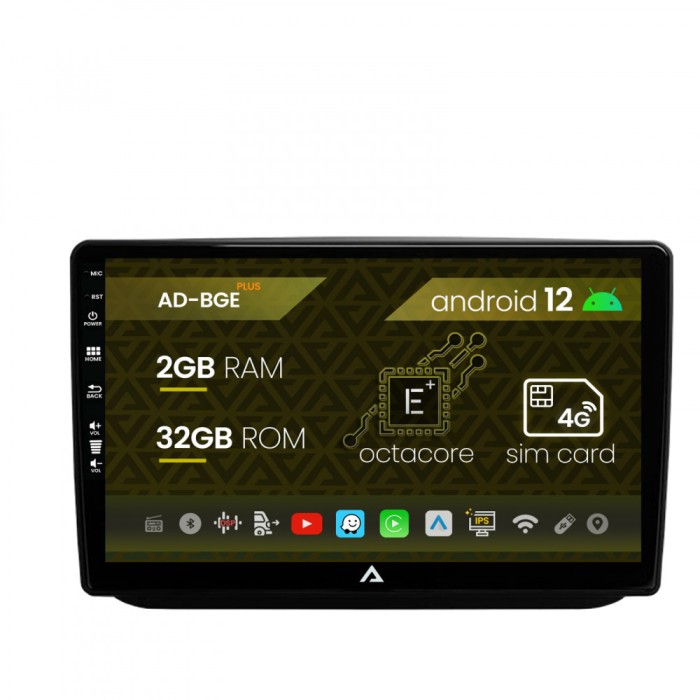 Navigatie Skoda Fabia (2007-2014), Android 12, E-Octacore 2GB RAM + 32GB ROM, 10.1 Inch - AD-BGE10002+AD-BGRKIT046