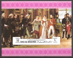 RAS AL KHAIMA 1970 PERSONALITATI FRANCEZE NAPOLEON ( colita nedantelata ) MNH