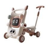 Antemergator pentru copii 8 in 1, flippy, multifunctional, cu maner de impingere detasabil, scuter, trotineta, scaun reglabil, tavita detasabila, stab
