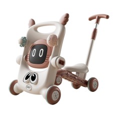 Antemergator pentru Copii 8 in 1, Flippy, Multifunctional, cu Maner de Impingere Detasabil, Scuter, Trotineta, Scaun Reglabil, Tavita Detasabila, Stab