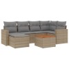 Set canapele de gradina, 7 piese, cu perne, bej, poliratan