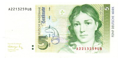 Germania West Germany 5 Mark 1991 P-37 Seria 2213259U8 foto