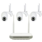 Kit supraveghere video wireless PNI House WiFi800 cu 3 camere 8MP 4K IP65