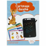 Tableta LCD pentru copii cu creion pentru scris si desenat si 20 de cartonase cu multiple activitati, NippleBaby