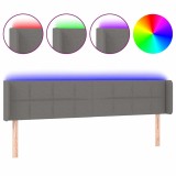 Cumpara ieftin Tablie de pat cu LED, gri inchis, 203x16x78/88 cm, textil
