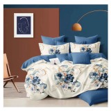 Lenjerie pat dublu,bumbac finet,6 piese,cearceaf normal 220x240cm, cearceaf pilota 200x220cm, 2 fete de perna 50x70, 2 fete de perna 70x70-A1088