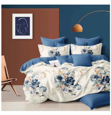 Lenjerie pat dublu,bumbac finet,6 piese,cearceaf normal 220x240cm, cearceaf pilota 200x220cm, 2 fete de perna 50x70, 2 fete de perna 70x70-A1088 foto
