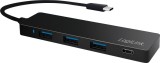 HUB extern LOGILINK, porturi USB: USB 3.0 x 3, USB 3.1 Type C, conectare prin USB 3.2 Type C, cablu 0.1 m, negru, &quot;UA0311&quot; (timbru verde 0.8 lei)