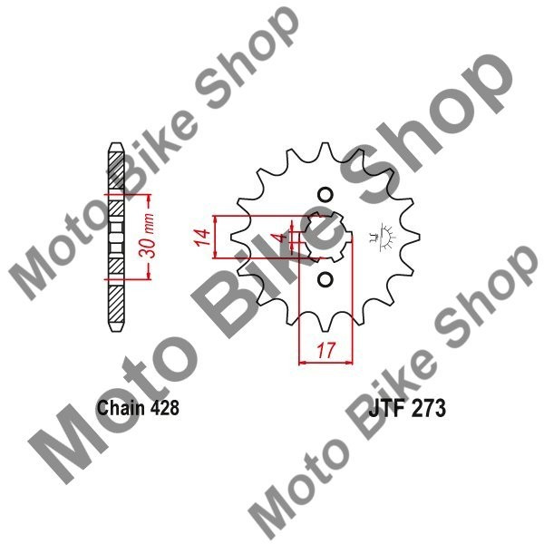 MBS Pinion fata 428 Z14, Cod Produs: JTF27314