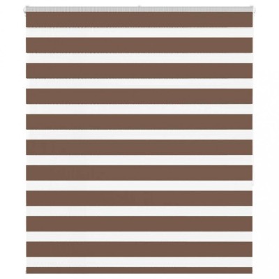 Jaluzea tip zebra maro lățime țesătură 125,9 cm poliester foto