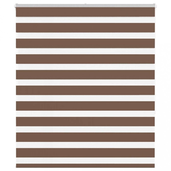 Jaluzea tip zebra maro lățime țesătură 125,9 cm poliester