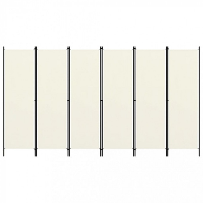 vidaXL Paravan cameră cu 6 panouri, alb crem, 300 x 180 cm